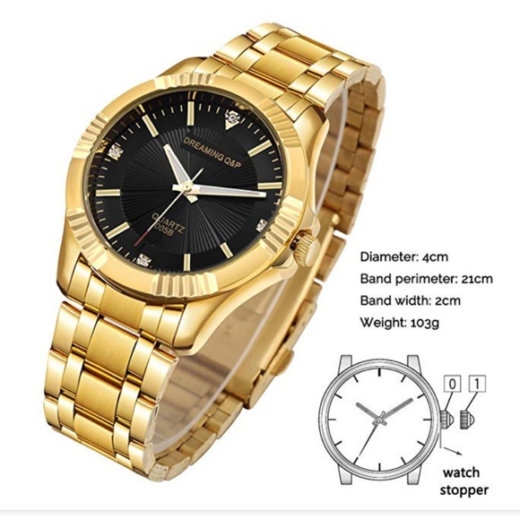 NWT Dreaming Q & P Gold Plated Watch W/ Crystals - Picture 4 of 5